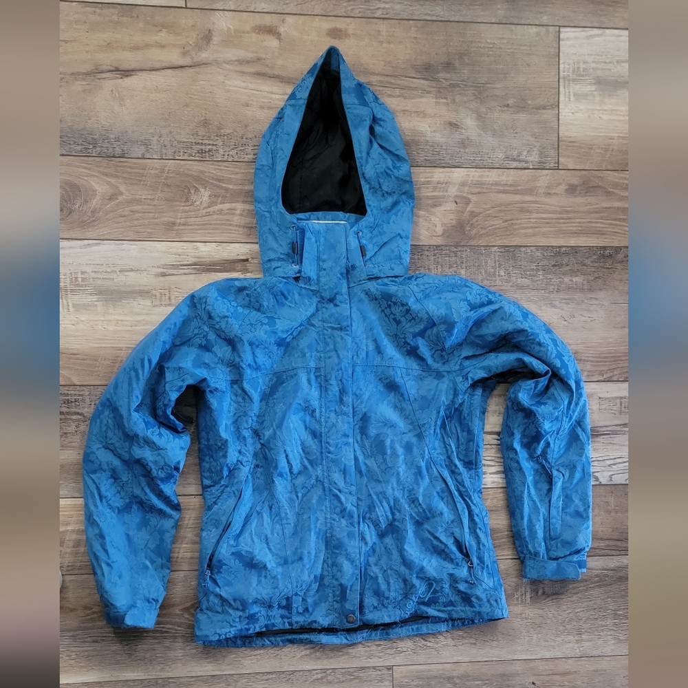 Vintage 2000's Women's K2 Snow❄️ Jacket Floral Blue Shimmer Pattern